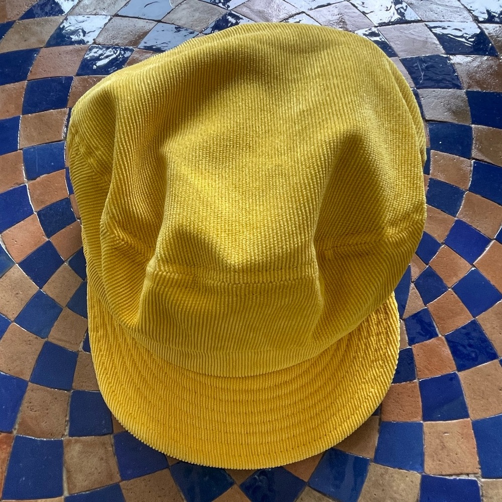 Brixton Bright Yellow Corduroy Baker Boy Hat - Picture 4 of 4
